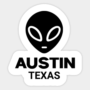 Black Alien Head Austin Texas Design for Weird Culture Lovers Sticker